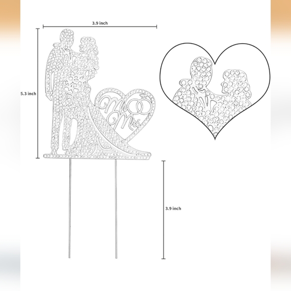 Mr & Mrs Rhinestone Cake Topper - Picture 2 of 3